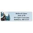 Church In Snow Designer Rolled Address Labels