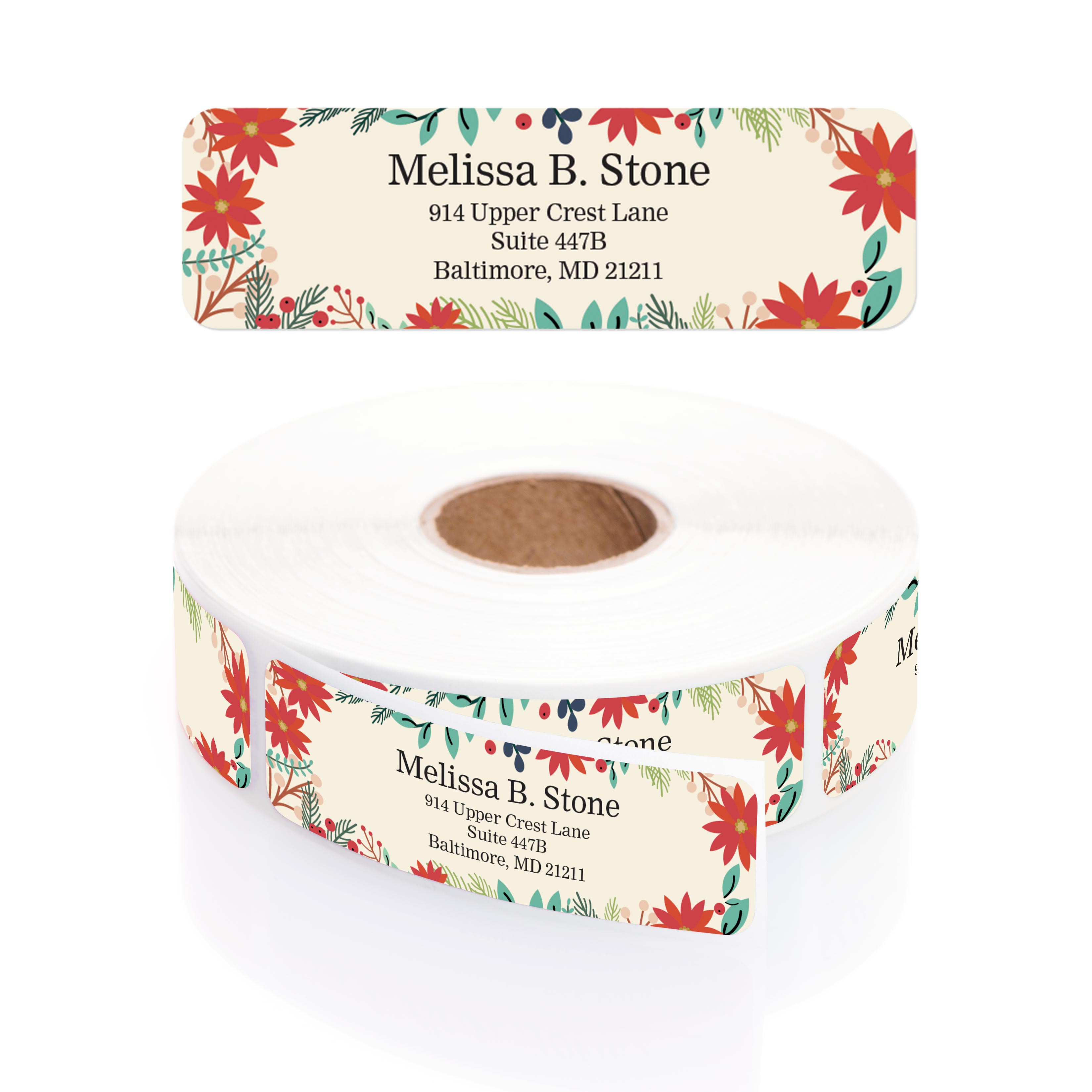 Personalized Fall Floral Address Labels - 500 Rolled Stickers With Dispenser For Mail & Cards - View #6