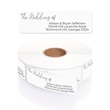 The Wedding Of White Rolled Address Labels with Dispenser