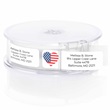 American Flag Heart Rolled Address Labels with Dispenser
