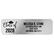 Graduation Silver Foil Designer Rolled Address Labels with Elegant Plastic Dispenser