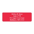 Personalized Red Rolled Address Labels with Dispenser