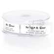 Personalized White Modern Name & Address Labels in Black Print with Elegant Plastic Dispenser