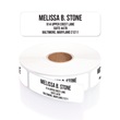 Personalized White With Bold Black Print Name & Address Labels with Elegant Plastic Dispenser