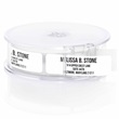 Personalized White With Bold Black Print Name & Address Labels with Elegant Plastic Dispenser