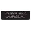 Black Rolled Address Labels in White Print with Dispenser