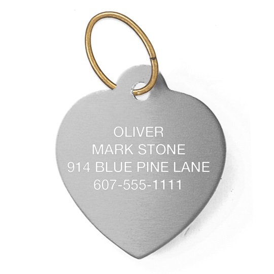 Heart Shape Pet Tag Aluminum Current Labels