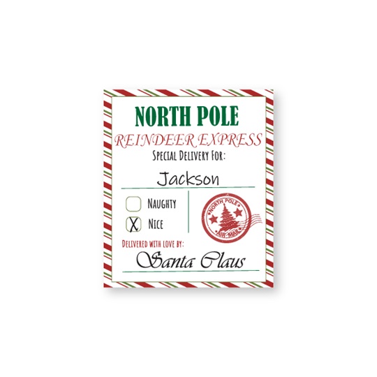 Christmas Present Gift Tags, North Pole Express, Special Delivery