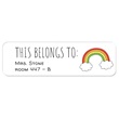 Teacher Rainbow Rolled Classroom Labels with Elegant Plastic Dispenser