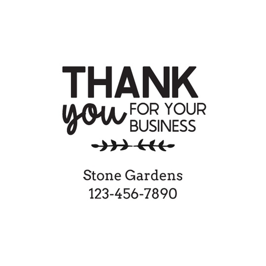 Thank You for Your Business Square Self-Inking Stamper - Current Labels