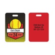 Personalized Softball Graphic Double Sided Plastic Luggage & Bag Tag