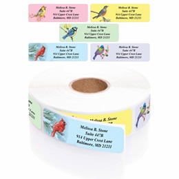 Birds Designer Rolled Address Label Assortment