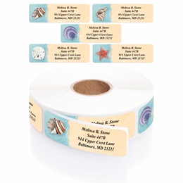 Seashells Designer Rolled Address Label Assortment