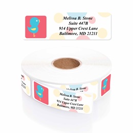 Sweet Tweet Designer Rolled Address Labels