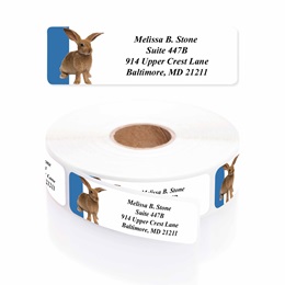 Cuddle Bunny Designer Rolled Address Labels