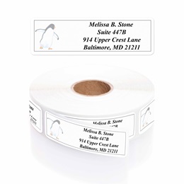 Pack Of Penguin Pals Designer Rolled Address Labels