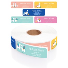 Lovely Llama Personalized Return Address Labels On A Roll With Dispenser