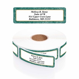 Green Marble Designer Rolled Address Labels