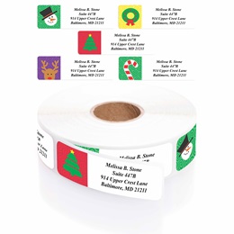 Holiday Symbols Designer Rolled Address Label Assortment