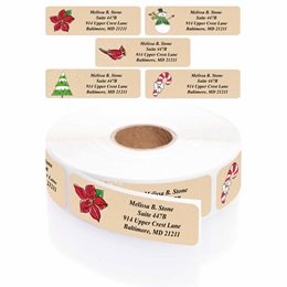 Krafty Christmas Designer Rolled Address Label Assortment