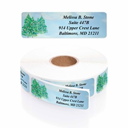 Winter Trees Designer Rolled Address Labels