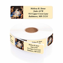 Away In A Manger Designer Rolled Address Labels