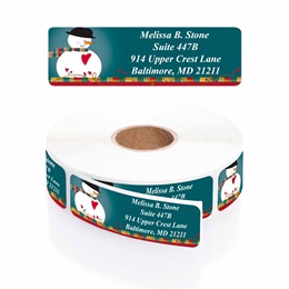 Country Snowman Designer Rolled Address Labels
