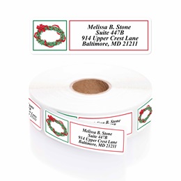 Cheery Holiday Greetings Designer Rolled Address Labels