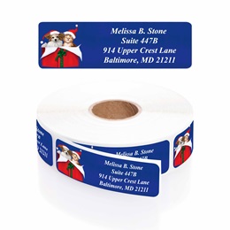 Christmas Cuddle Designer Rolled Address Labels