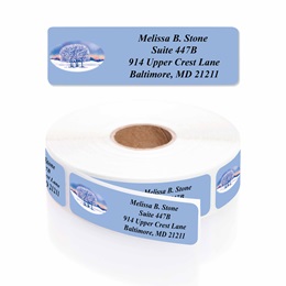 Snow Covered Trees Designer Rolled Address Labels