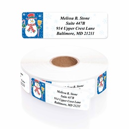 Snowman Designer Rolled Address Labels