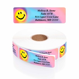 Tie Dye Smile Designer Rolled Address Labels