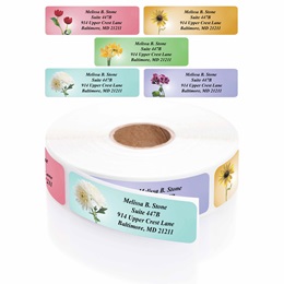 Garden Blossoms Designer Rolled Address Label Assortment