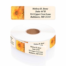 Golden Sunflower Designer Rolled Address Labels