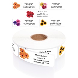 Floral Designer Rolled Address Label Assortment