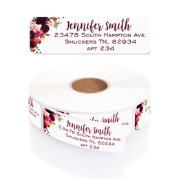 Fall Floral Rolled Address Labels with Elegant Plastic Dispenser