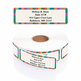 Bright Stripe Designer Rolled Address Labels