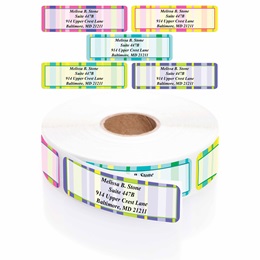 Graphic Stripes Designer Rolled Address Label Assortment