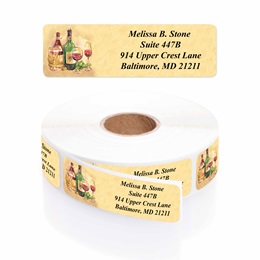 Wine Designer Rolled Address Labels