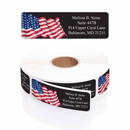 Prismatic Flag Rolled Address Labels with Elegant Plastic Dispenser