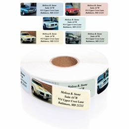 Muscle Cars Designer Rolled Address Label Assortment