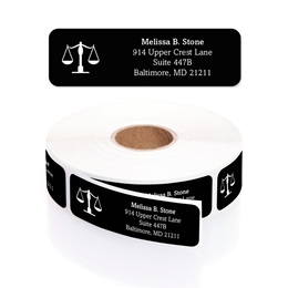 Legal Professional Lawyer Designer Rolled Address Labels with Elegant Plastic Dispenser