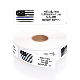 Law Enforcement Designer Rolled Address Labels with Elegant Plastic Dispenser