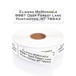 Graduation Cap Rolled Address Labels with Elegant Plastic Dispenser