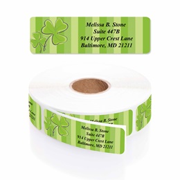 Shamrock Stripes Designer Rolled Address Labels