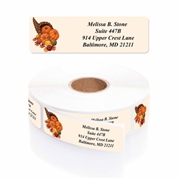 Bountiful Autumn Designer Rolled Address Labels