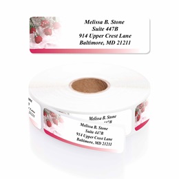 Scattered Roses Designer Rolled Address Labels