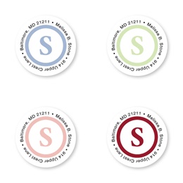 Simple Serif Initial Round Sheeted Address Labels