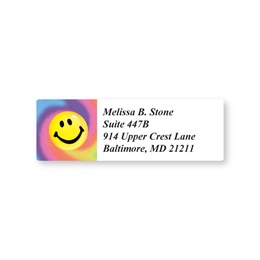 Tie Dye Smile Sheeted Address Labels