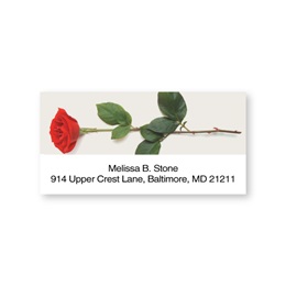 Single Rose Sheeted Address Labels